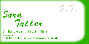 sara taller business card