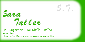 sara taller business card